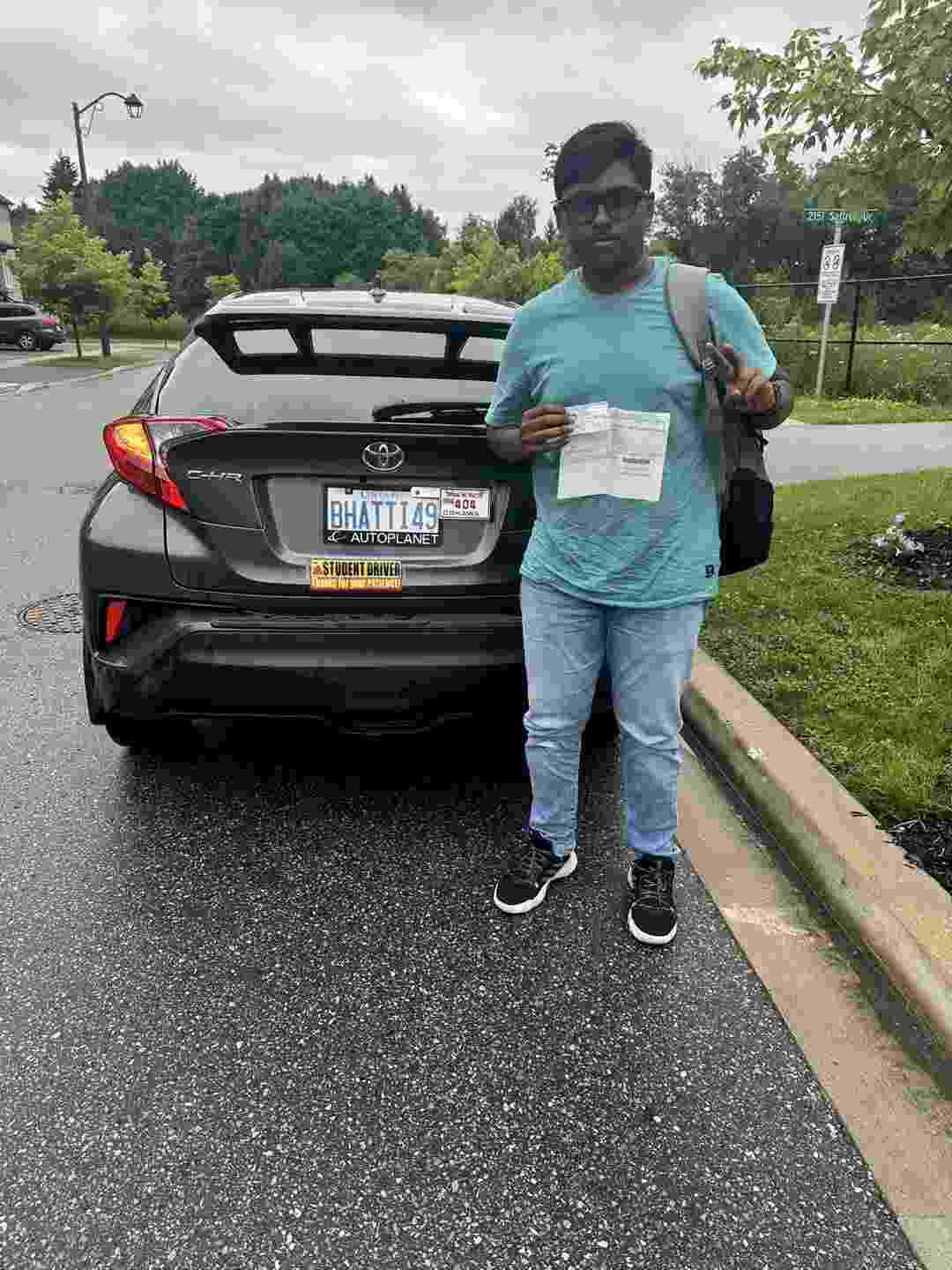 holding a driving licence after Passing a driving test from drive vision school